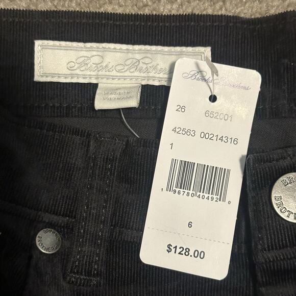 Brooks Brothers Women 6 Pant Skinny Corduroy Ankle Stretch‎ Black NWT - Picture 8 of 12